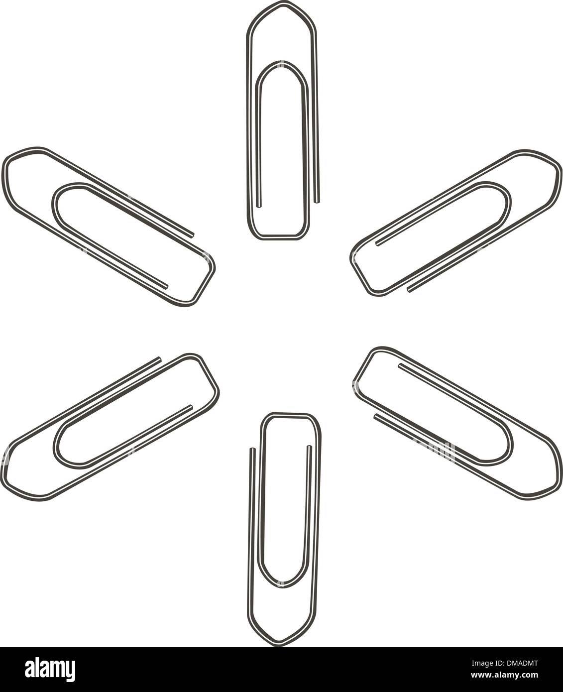 Illustrazione realistica clip di carta Illustrazione Vettoriale