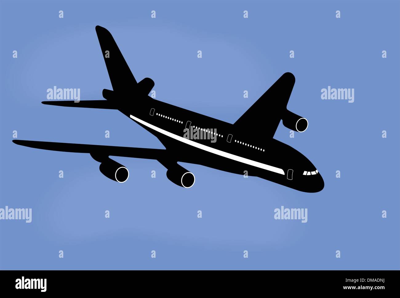 Illustrazione realistica aeromobile Illustrazione Vettoriale