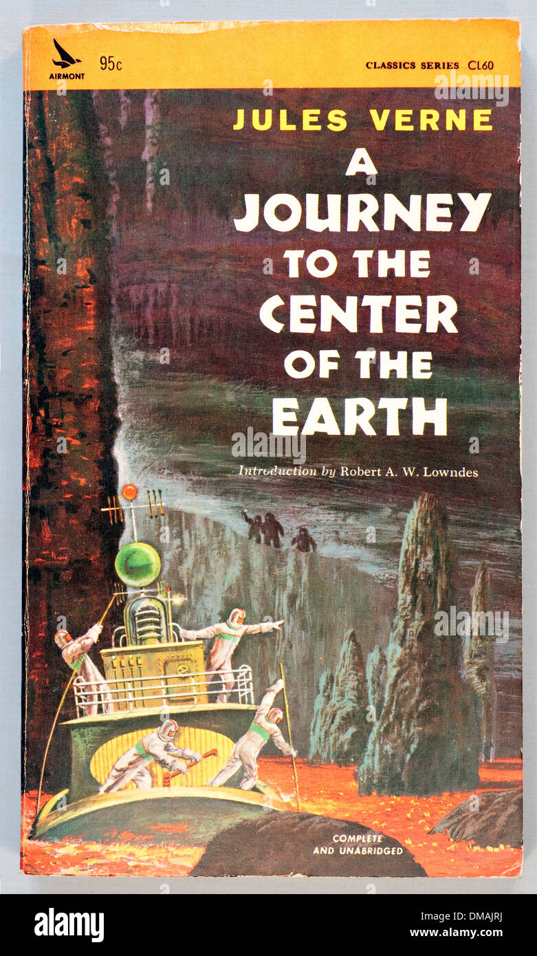 Jules Verne Viaggio al centro della terra illustrazione classica storico documento di archiviazione Foto Stock