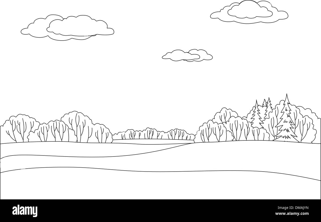 Paesaggio, contorni Illustrazione Vettoriale
