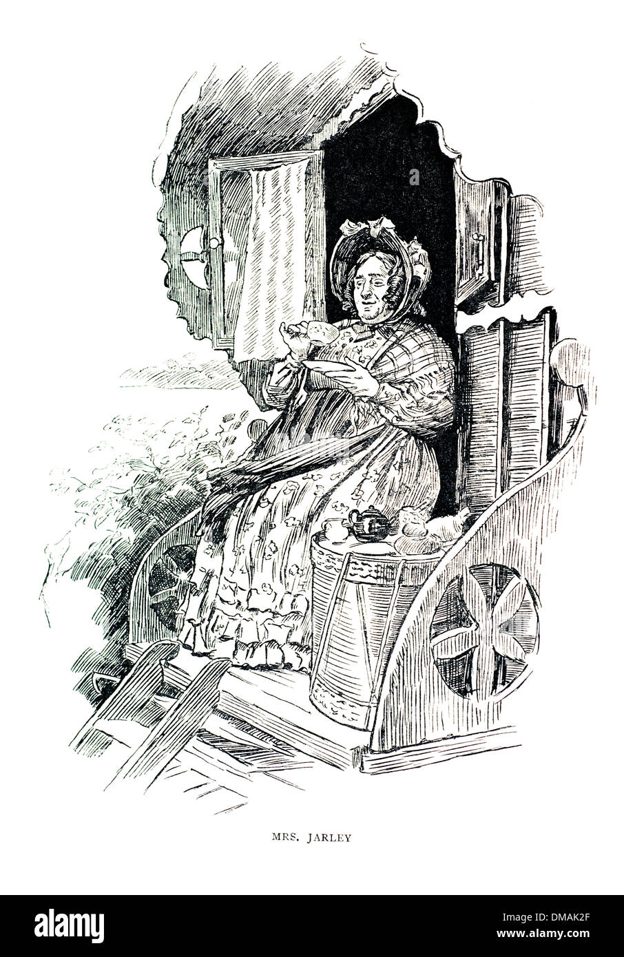 Vecchia illustrazione Vintage onorevole Jarley storico documento di archiviazione Foto Stock