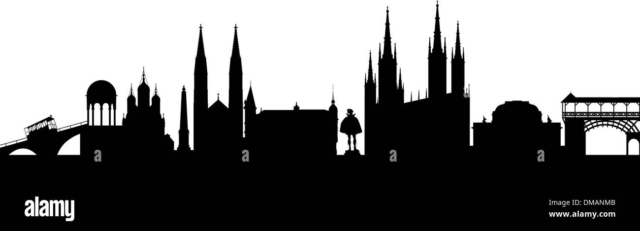 Wiesbaden Silhouette abstract Illustrazione Vettoriale