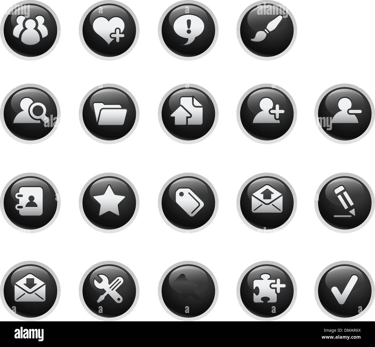 Internet & Blog icone // Black Label Series Illustrazione Vettoriale