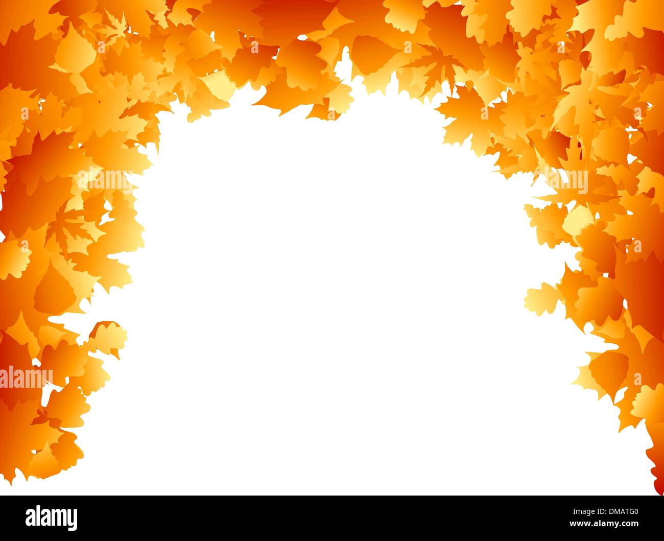 Orange Foglie di autunno di progetto del telaio. EPS 8 Illustrazione Vettoriale