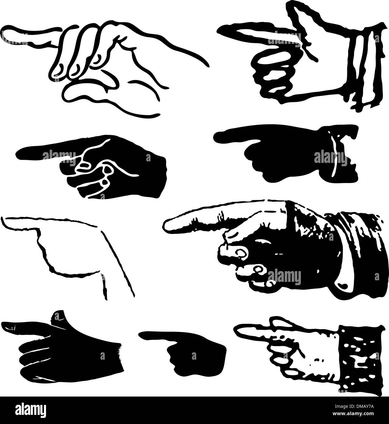 Collezione insieme di movimenti della mano rivolto verso l. Illustrazione Vettoriale Illustrazione Vettoriale