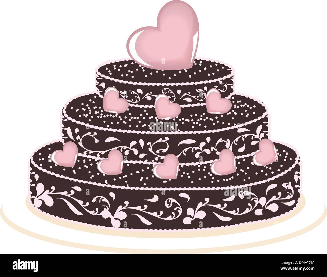 Torta con cuori Illustrazione Vettoriale