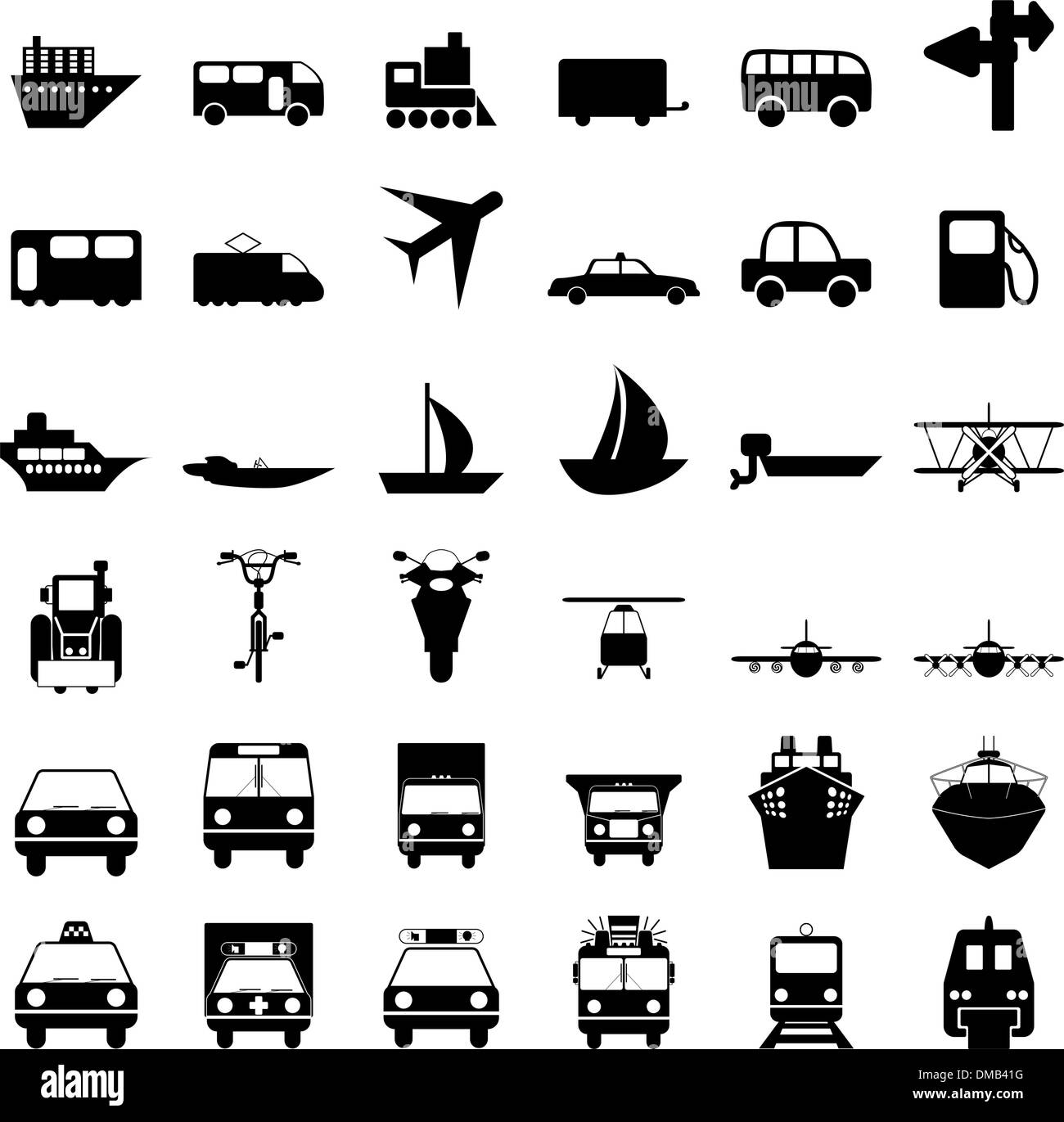 Trasporto set di icone Illustrazione Vettoriale