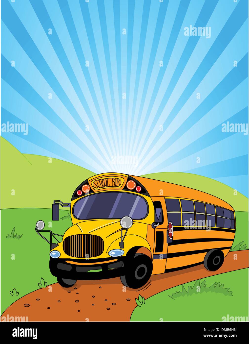 Scuola Bus sfondo Illustrazione Vettoriale