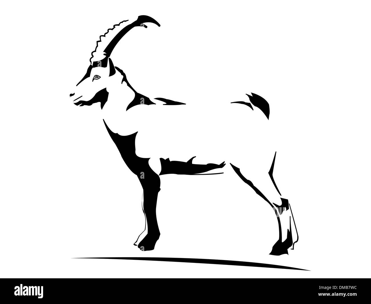 Stambecco - capra Illustrazione Vettoriale