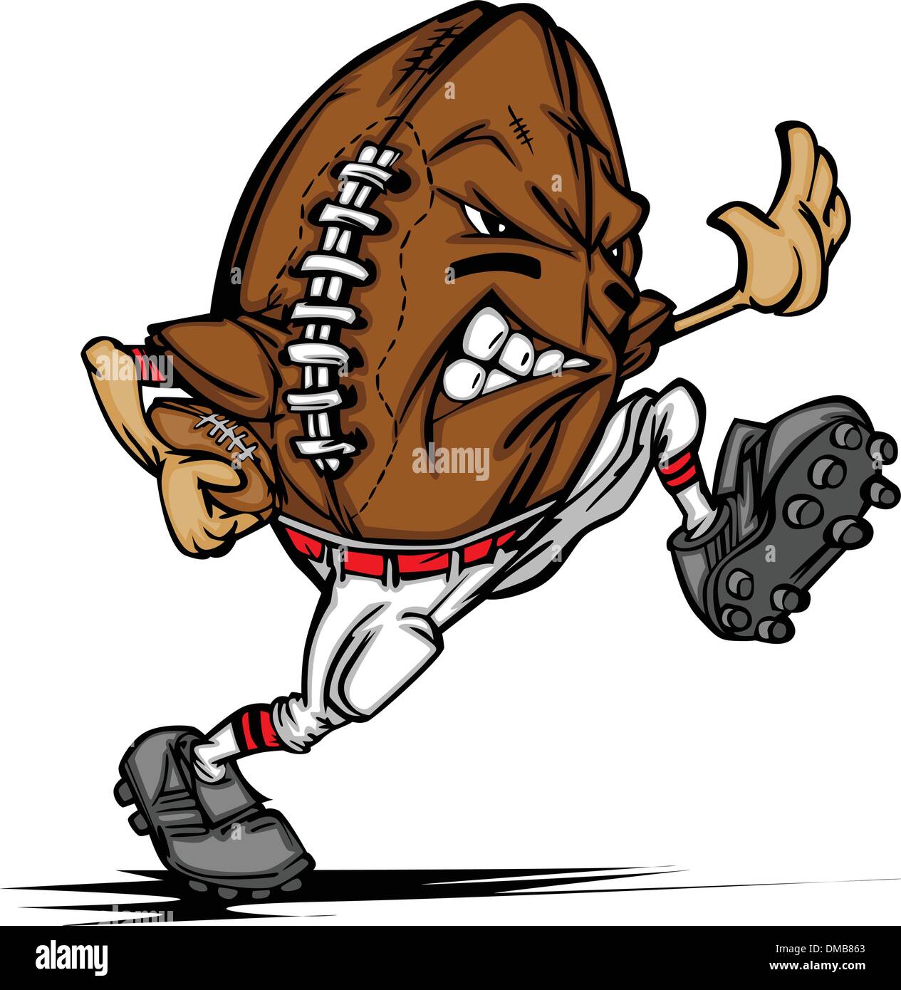 American Football Giocatore a Palla Cartoon Illustrazione Vettoriale