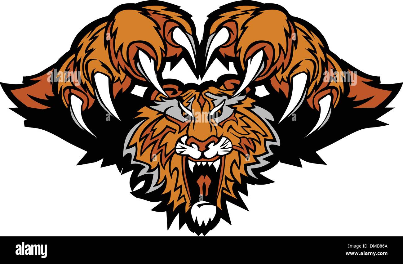 Tiger Mascot spolvero Logo Grafico Illustrazione Vettoriale