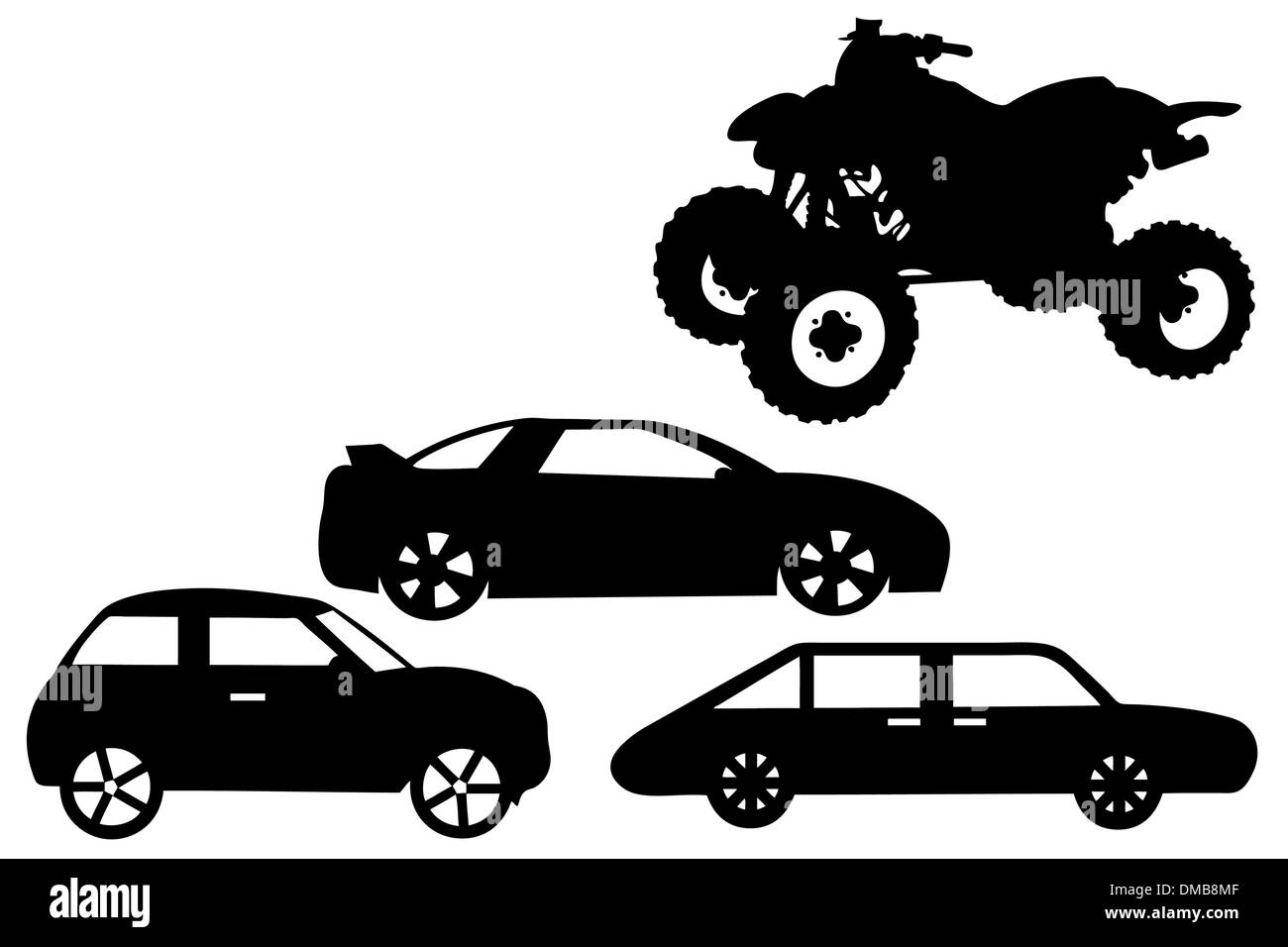 Collage con diverse automobili Illustrazione Vettoriale