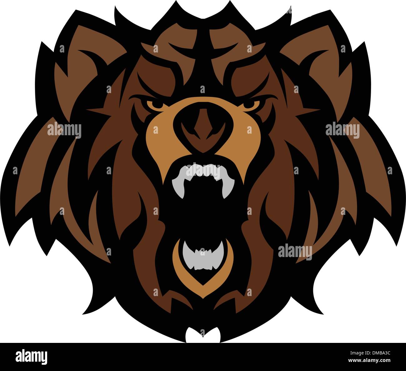 Orso grizzly testa mascotte vettore grafico Illustrazione Vettoriale