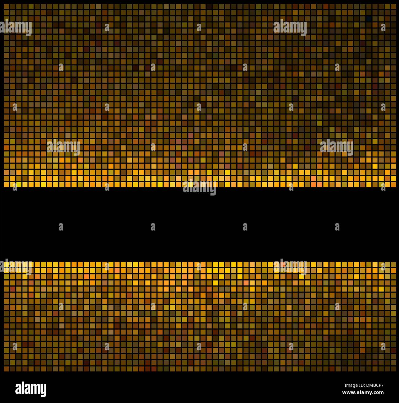 Abstract Multicolor Gold luci discoteca sfondo. Square pixel m Illustrazione Vettoriale