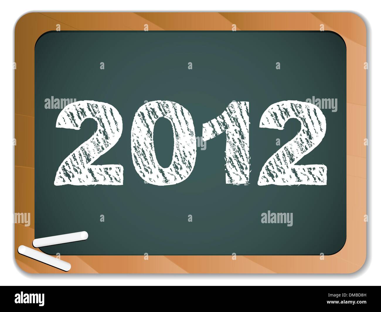 2012 Anno nuovo scritto sulla lavagna con Chalk Illustrazione Vettoriale