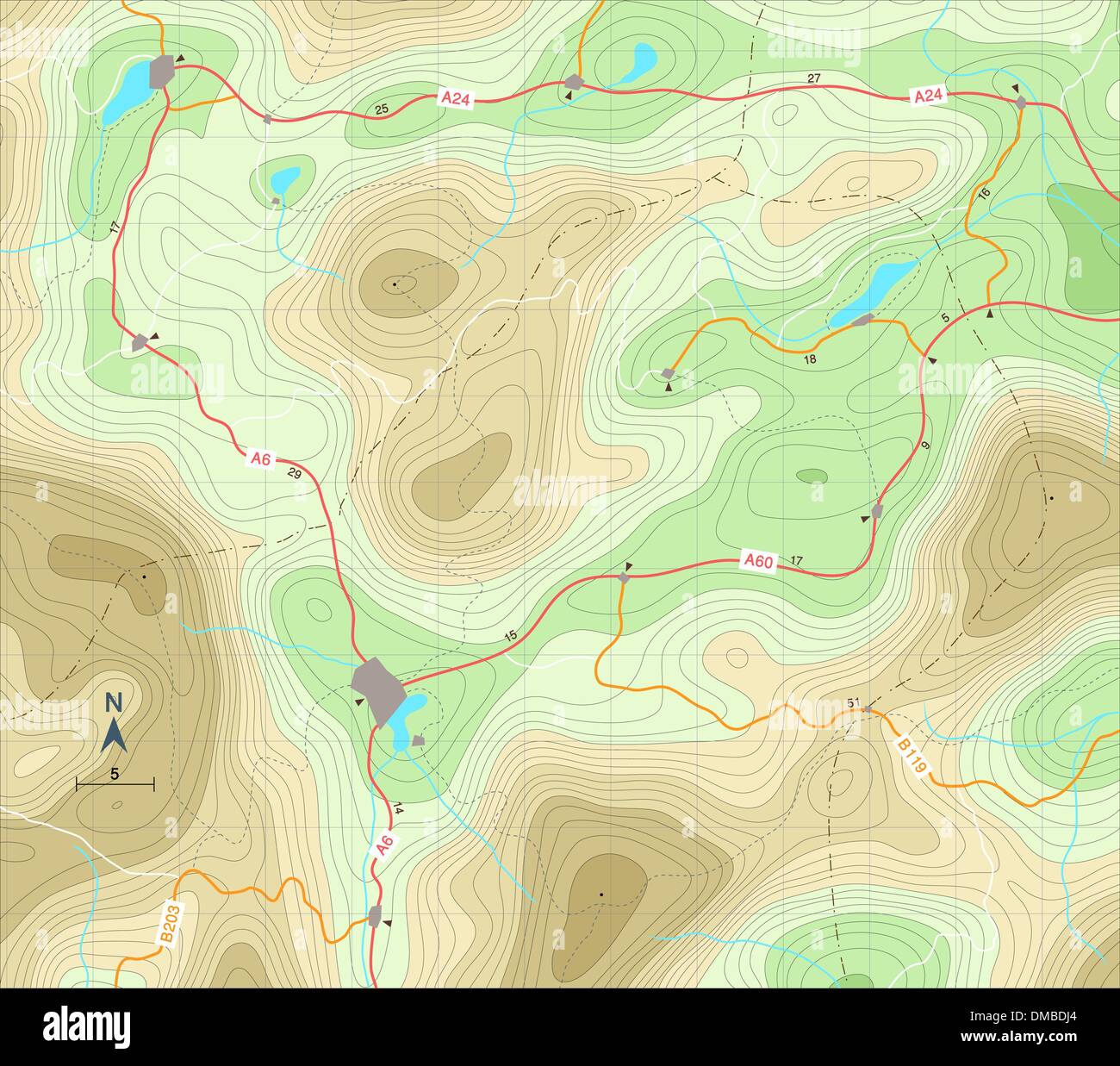 Mappa in rilievo Illustrazione Vettoriale