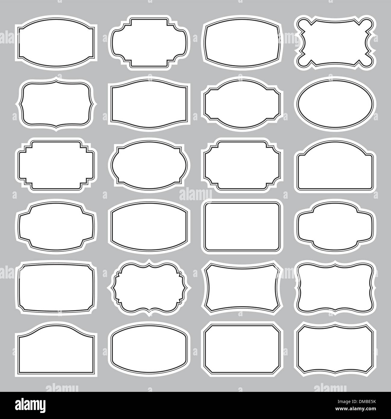 24 etichette vuote set (vector) Illustrazione Vettoriale
