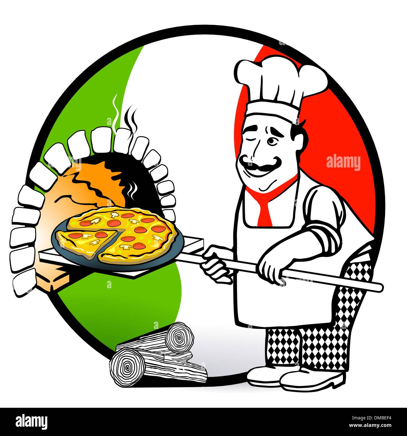 Pizza-cucina italiana Illustrazione Vettoriale