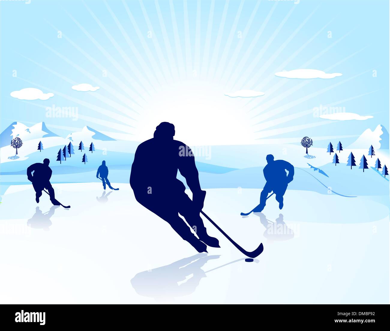 Hockey su ghiaccio player Illustrazione Vettoriale