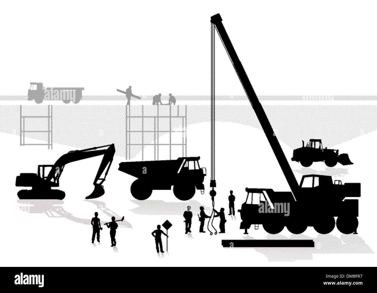 Costruzione di ponti e strade Illustrazione Vettoriale