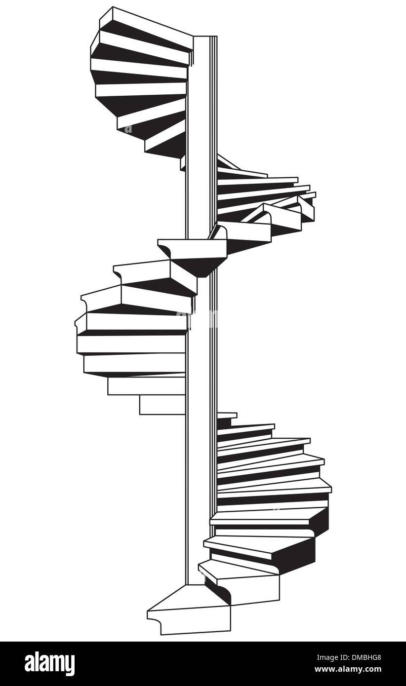 Scala a spirale Illustrazione Vettoriale
