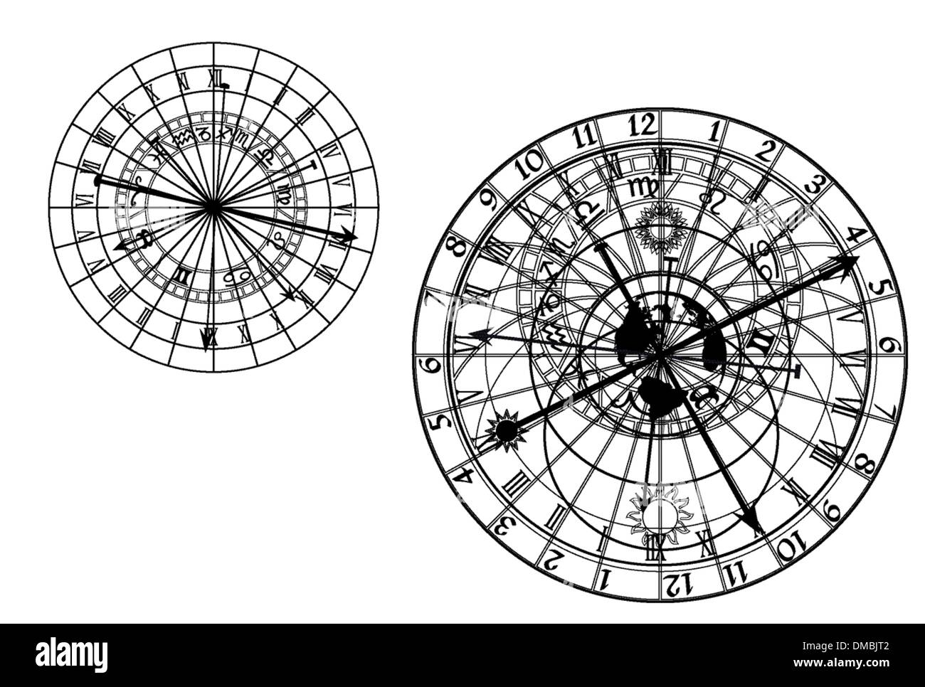 Orologio astronomico - vettore Illustrazione Vettoriale