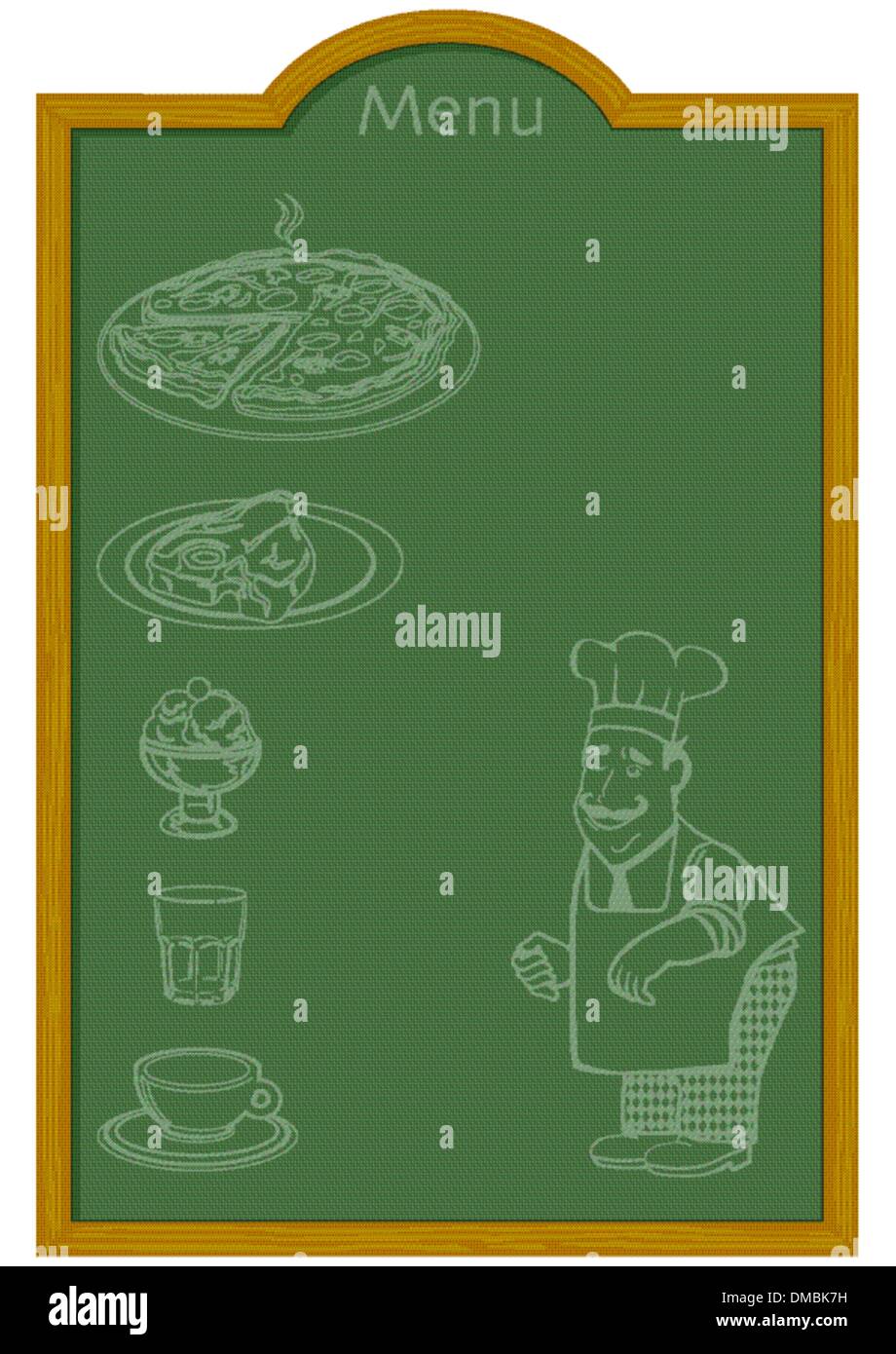 Menu sulla lavagna Illustrazione Vettoriale