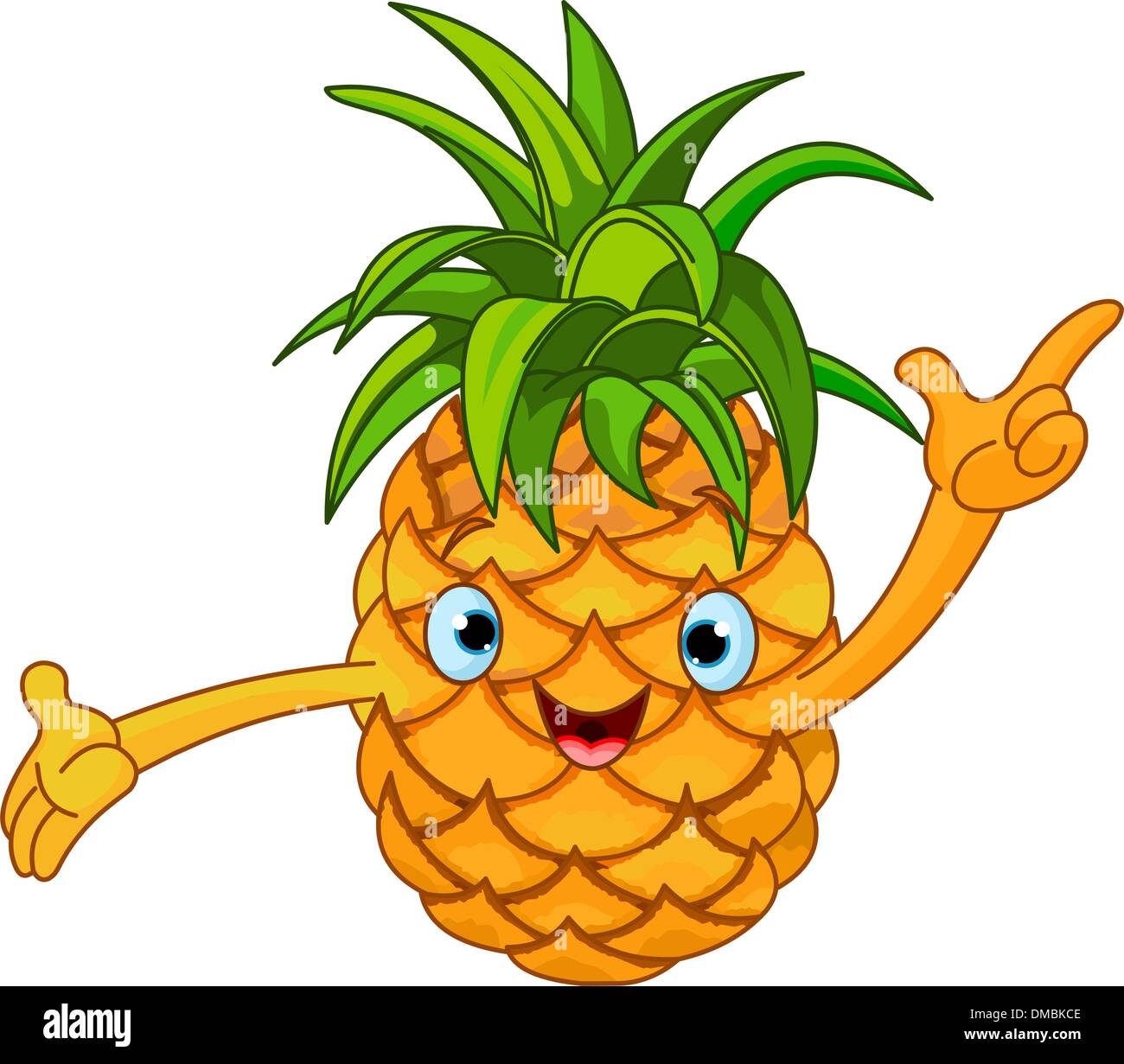Allegro Cartoon carattere di ananas Illustrazione Vettoriale