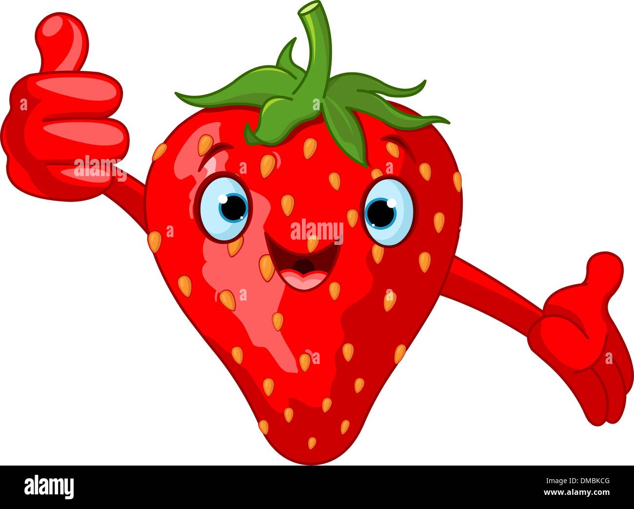 Allegro Cartoon carattere di fragola Illustrazione Vettoriale