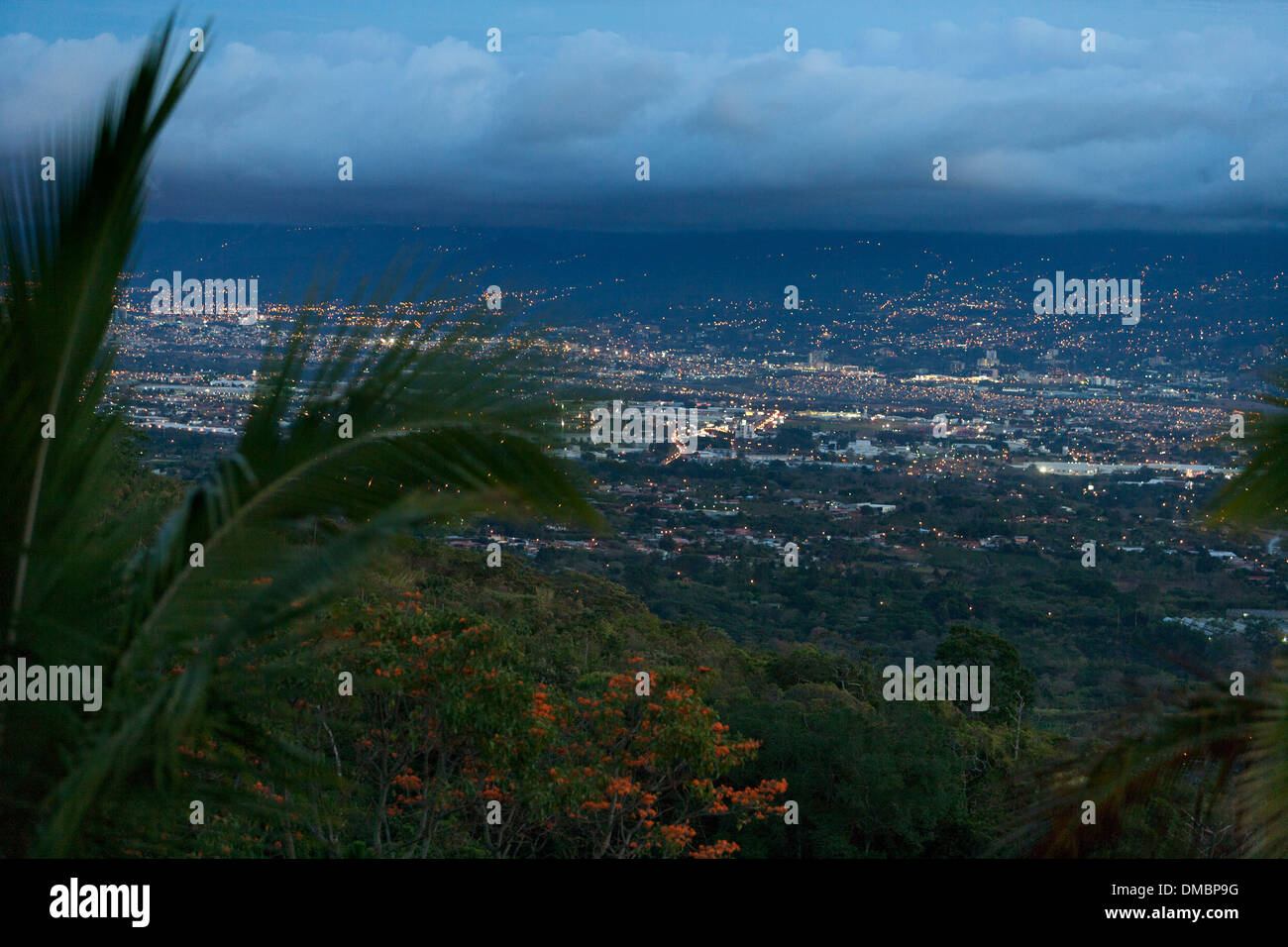 San Jose Costa Rica di notte Foto Stock