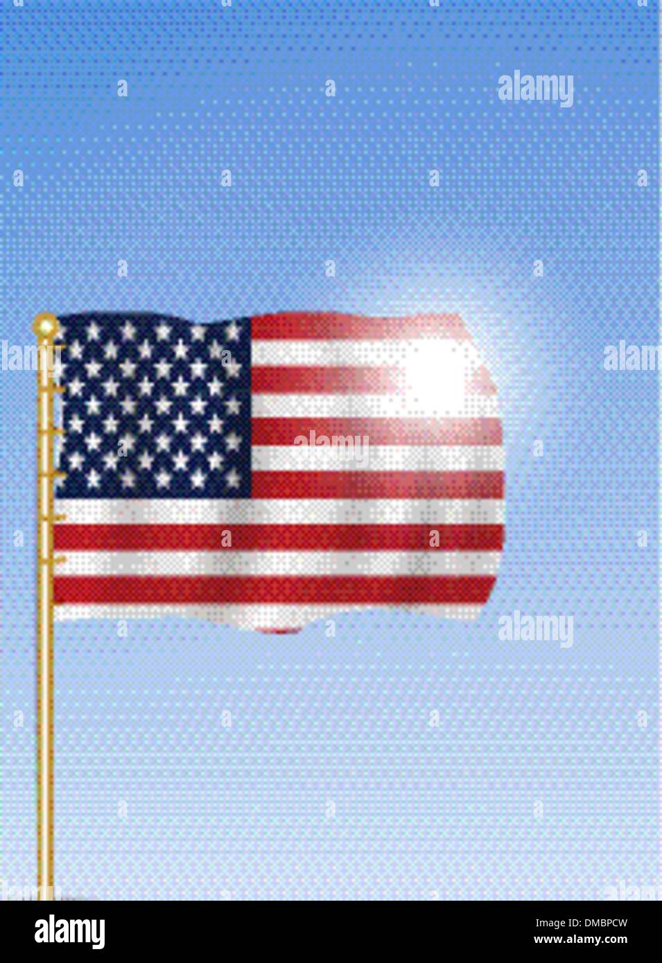 Stati Uniti Royal bandiera sventola nel cielo Illustrazione Vettoriale