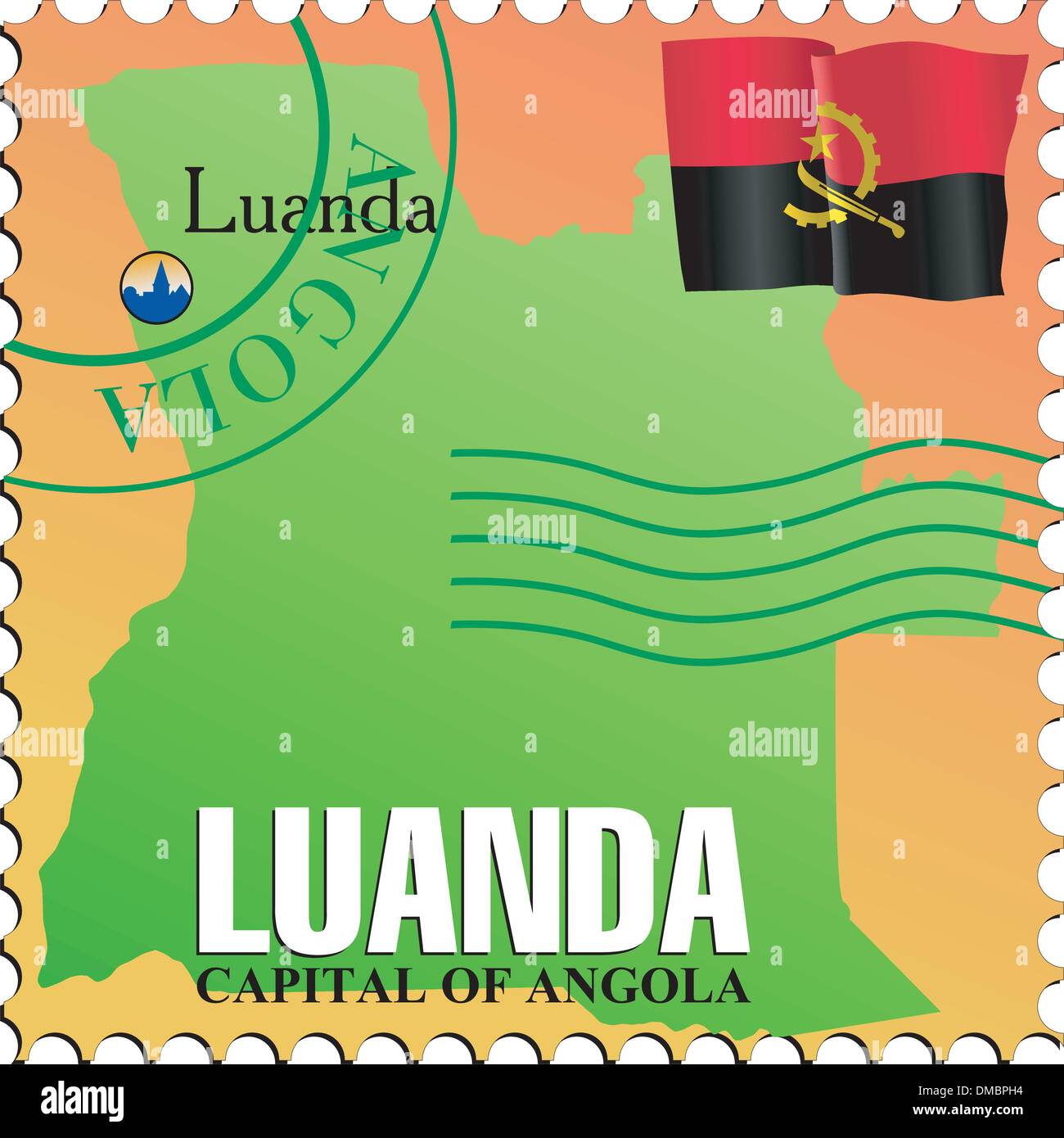 Luanda - capitale dell Angola Illustrazione Vettoriale