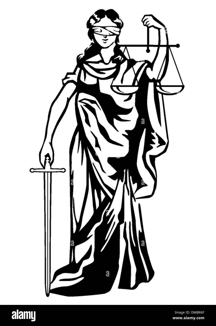 Statua di giustizia Illustrazione Vettoriale
