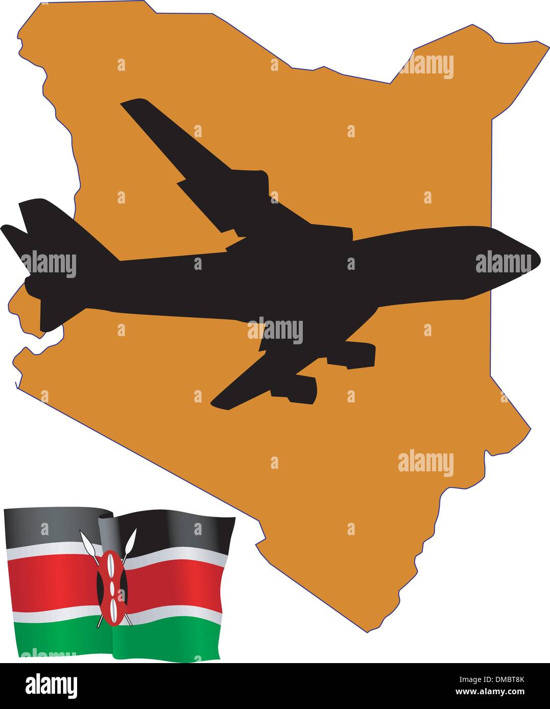Fly me il Kenya Illustrazione Vettoriale