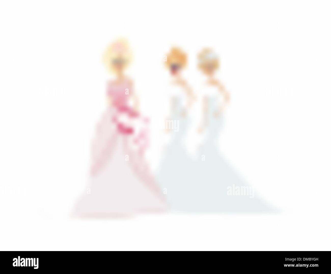 Sposa con bridesmaids Illustrazione Vettoriale