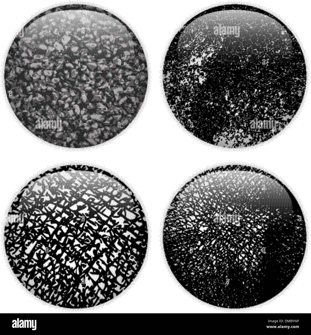 Cerchio di vetro pulsanti texture Grunge Illustrazione Vettoriale