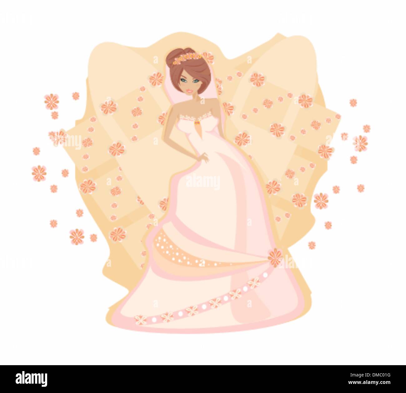 Abstract bella sposa floreali Illustrazione Vettoriale