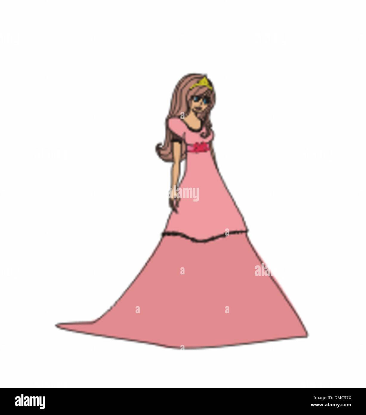 Bella principessa - doodle Illustrazione Vettoriale