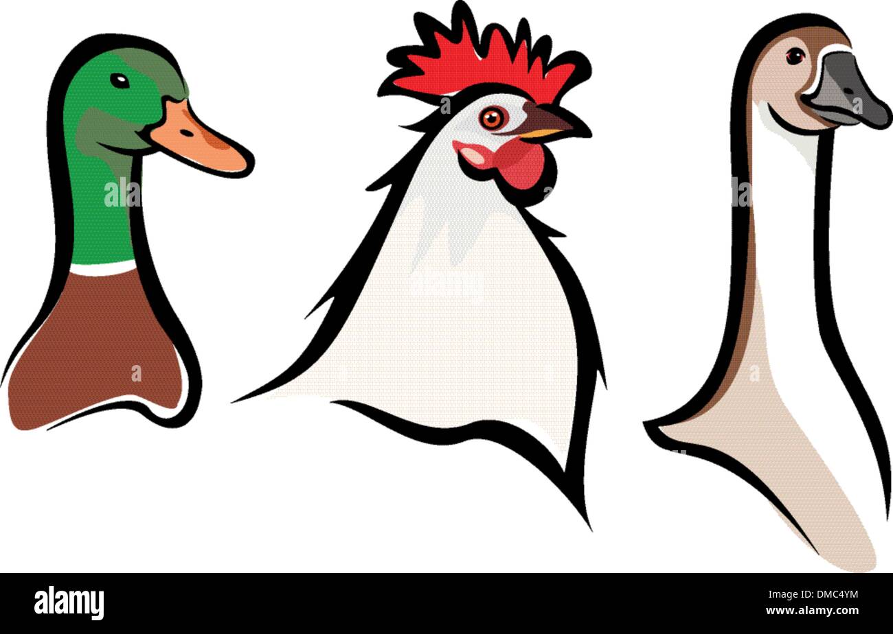 Fattoria di ritratti degli uccelli Illustrazione Vettoriale