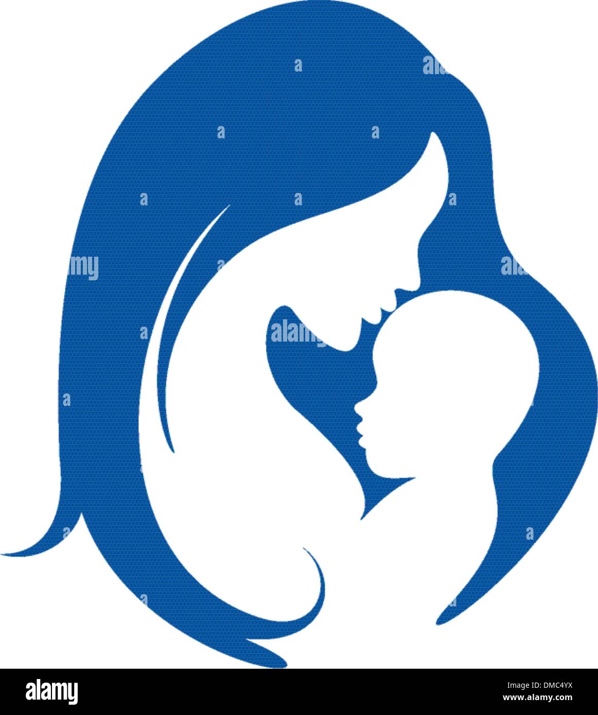 La madre e il bambino vettore silhouette Illustrazione Vettoriale