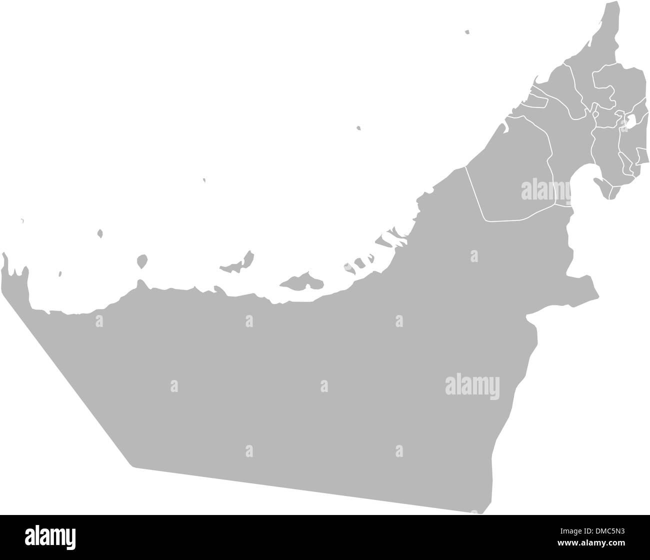 Mappa di Emirati Arabi Uniti Illustrazione Vettoriale