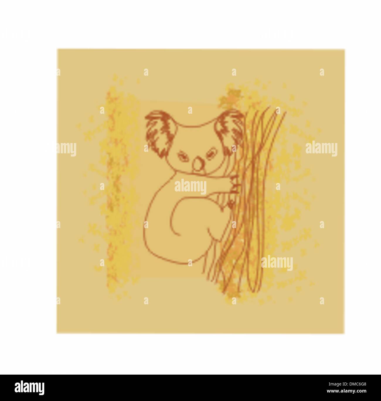 Il Koala seduto in una illustrazione della struttura Illustrazione Vettoriale