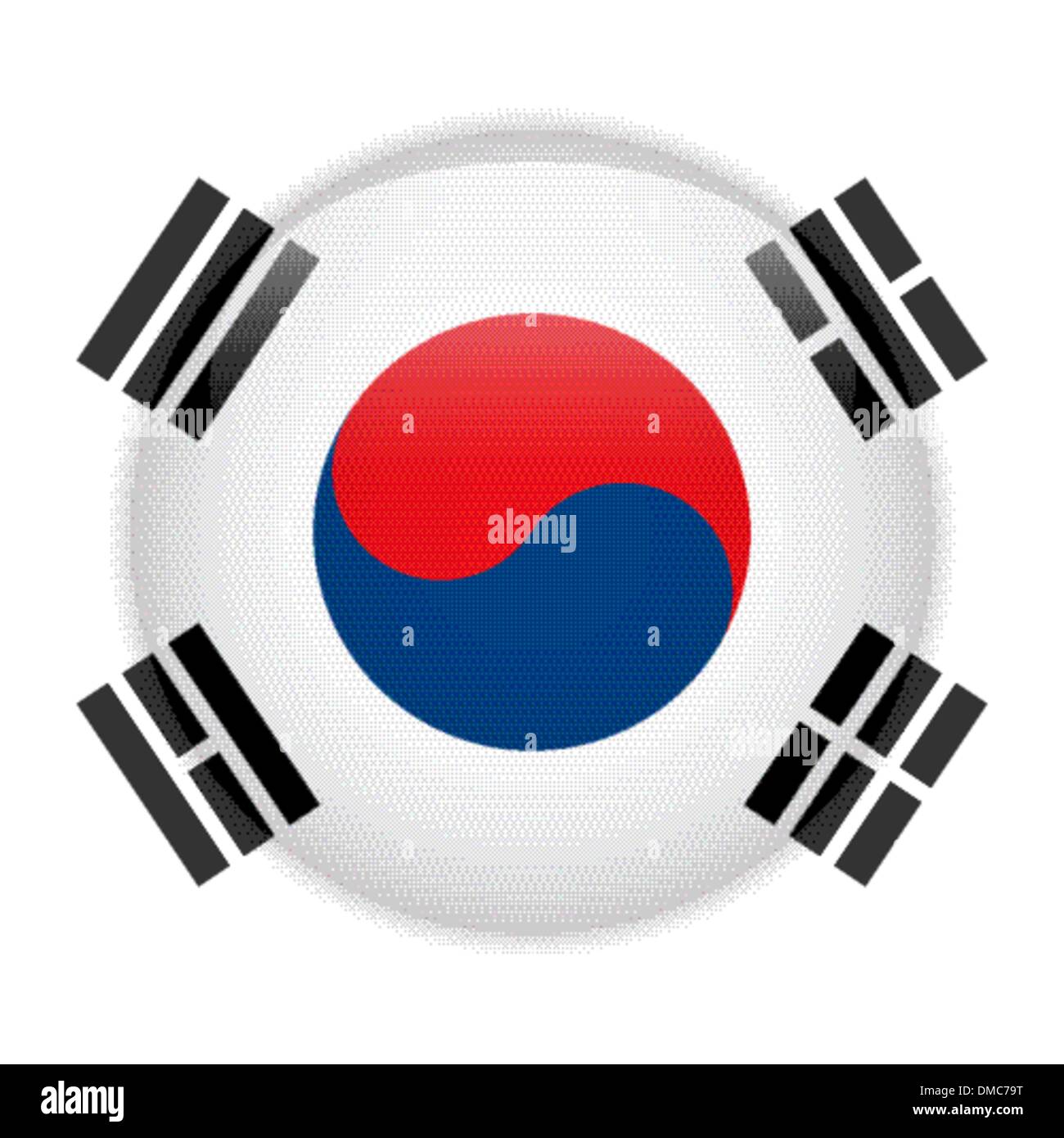 Corea del Sud bandiera pulsante lucida Illustrazione Vettoriale