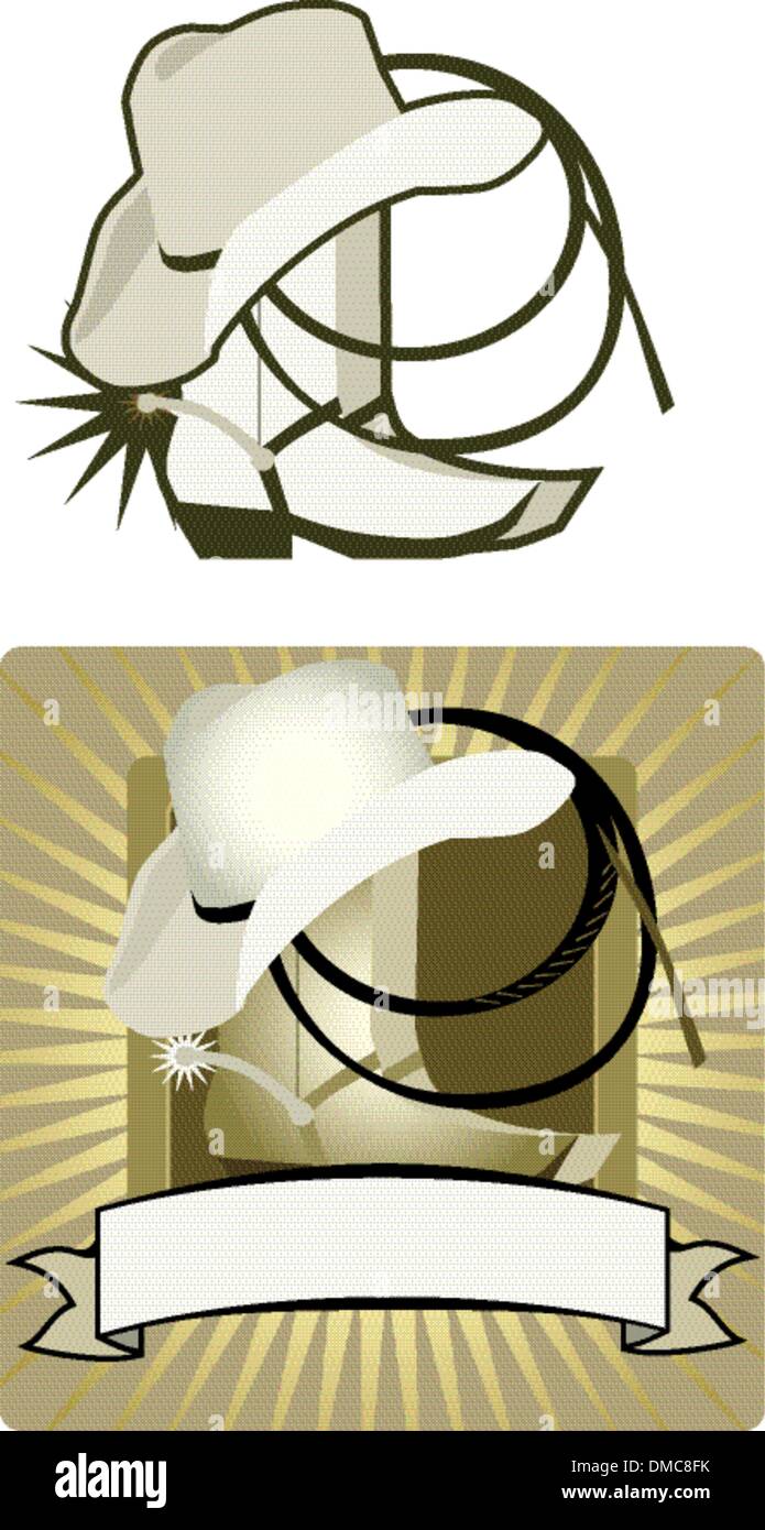 Cappello da cowboy e stivali Illustrazione Vettoriale