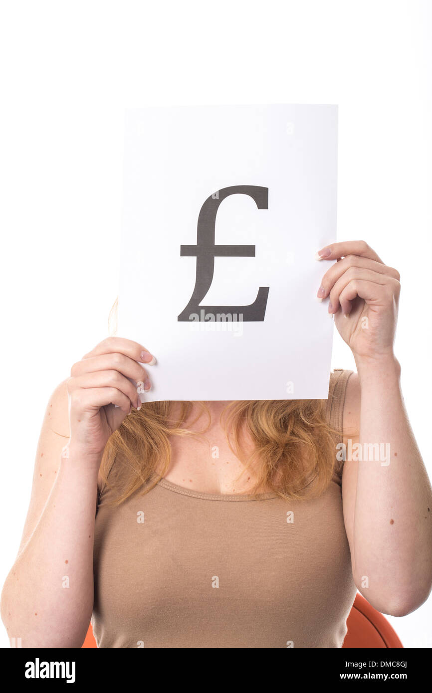 Giovane donna azienda british cancelletto Foto Stock