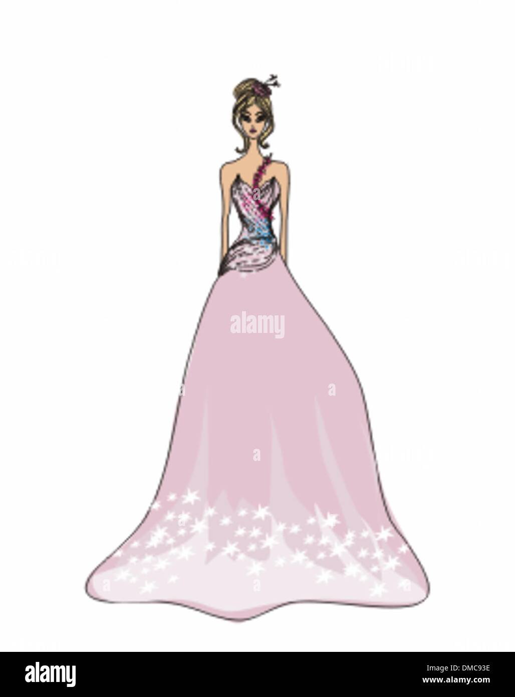 Bella principessa - doodle Illustrazione Vettoriale