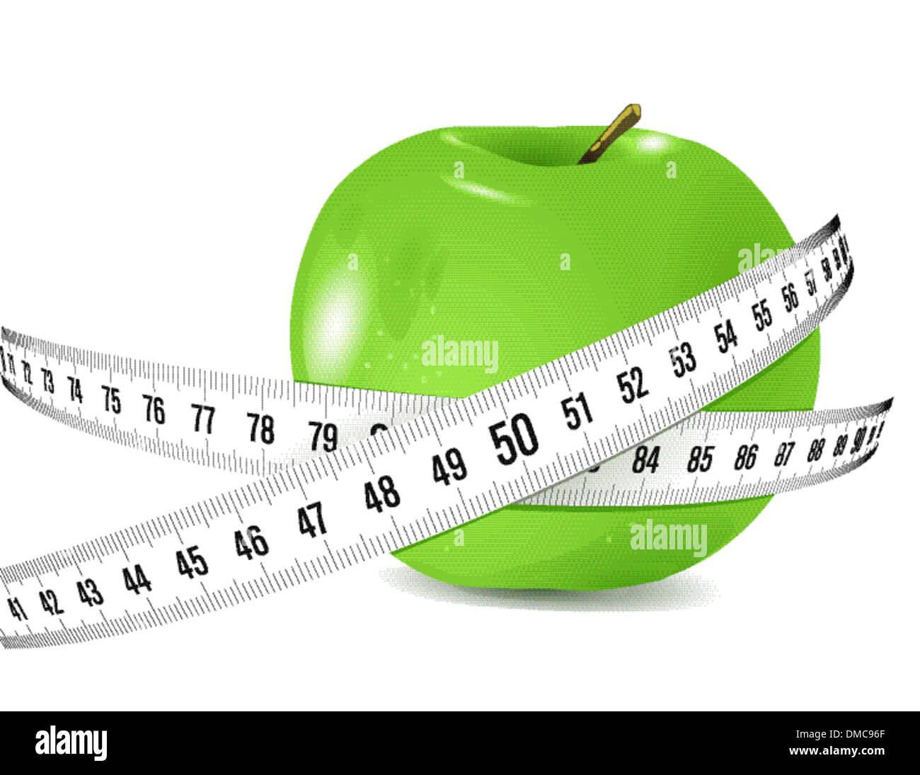 Fresh apple con nastro di misurazione Illustrazione Vettoriale
