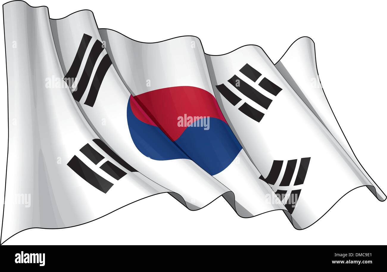 Bandiera della Corea del Sud Illustrazione Vettoriale