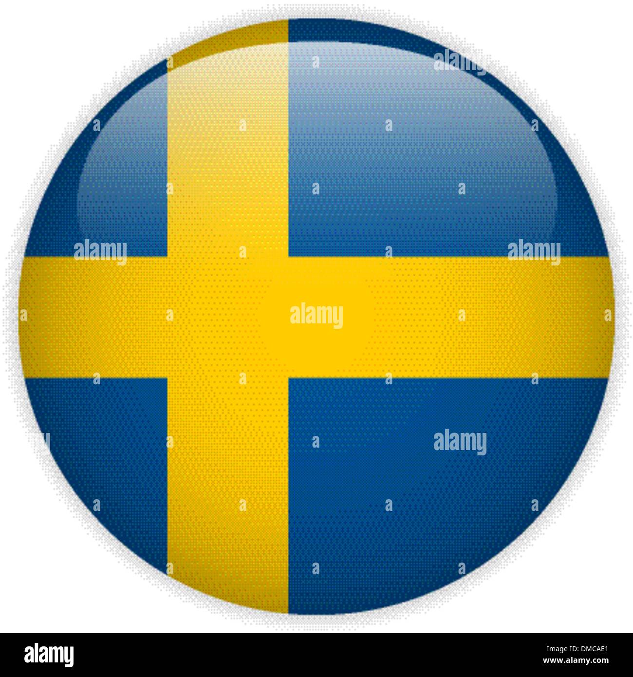 Bandiera della Svezia pulsante lucida Illustrazione Vettoriale