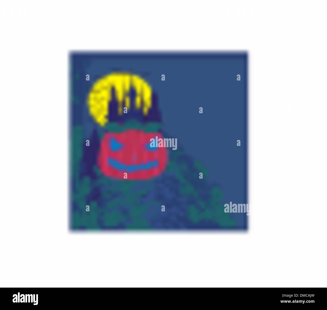 Grungy Halloween sfondo con Haunted House e zucca Illustrazione Vettoriale